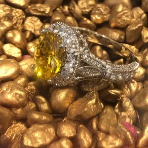 Canary Yellow Stone Ring